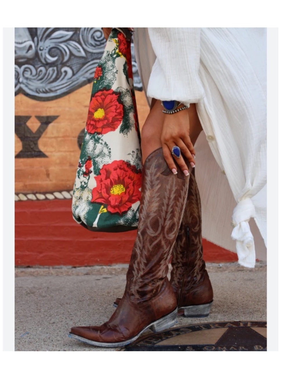 Old Gringo Mayra distressed‎ Brass brown Tall Pointed Toe Cowgirl Boots size 8
